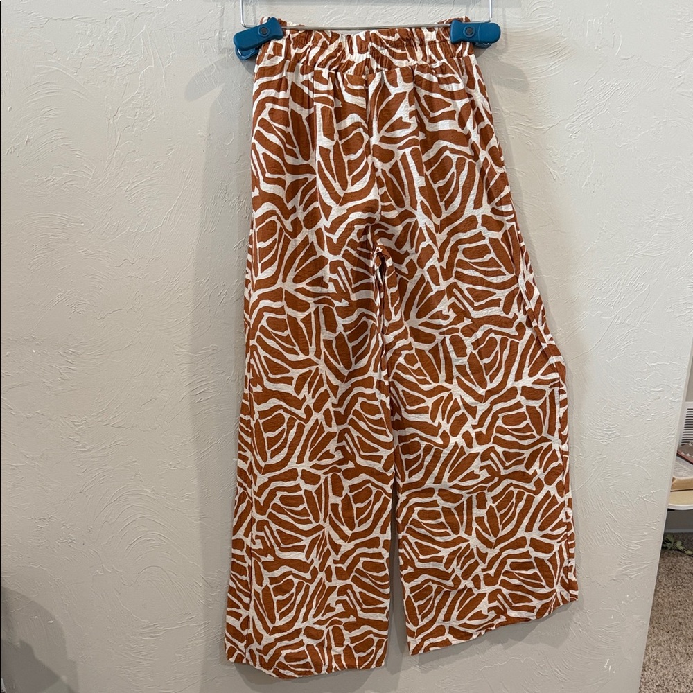 Böhme Final Touch Printed Wide Leg Pants Elastic Waist Size Small - Picture 4 of 8
